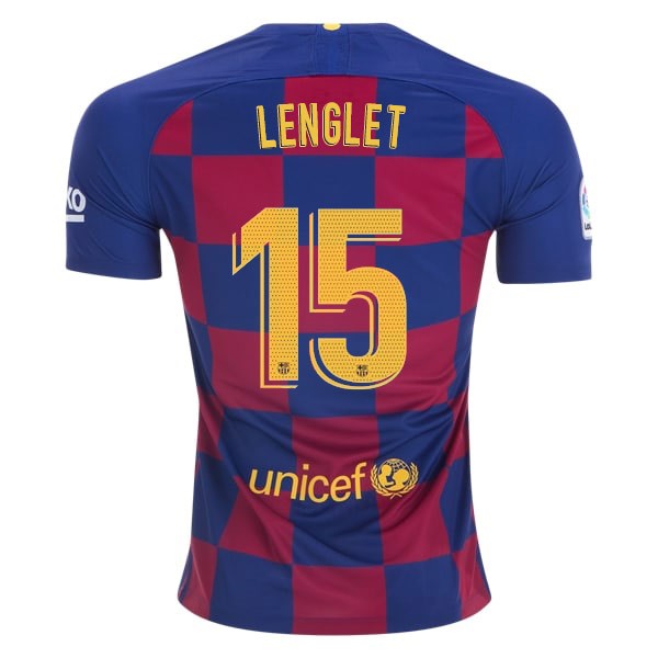 Camiseta Barcelona NO.15 Lenglet 1ª Kit 2019 2020 Azul Rojo